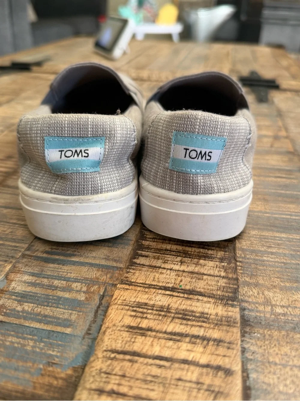 Toms Women’s Slip-On Canvas Platforms in Gray